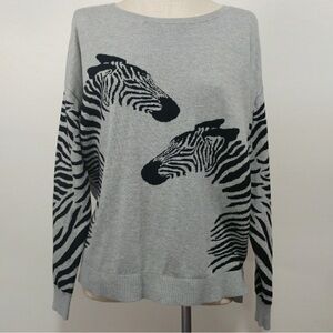 Vintage zebra sweater - gray and black
